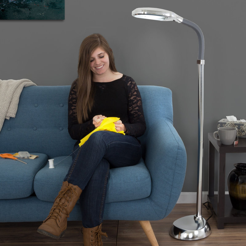 Home Sunlight 60" Task Floor Lamp, - Full Spectrum Natural Sunlight Lamp with Bendable Neck