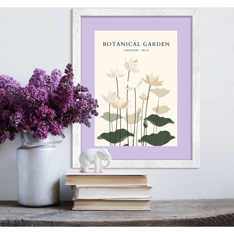 Tranquil Lotus Garden Botanical Poster, 42 cm H x 30 cm W