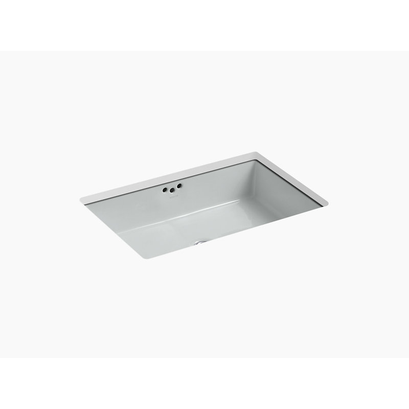 Kathryn Vitreous China Rectangular Undermount Bathroom Sink and Overflow, Ice Gray