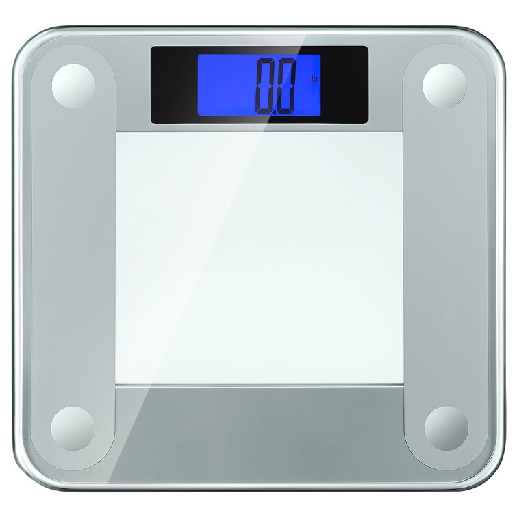 Ozeri Precision II 440 lbs 200 kg Bath Scale with 50 Gram Sensor Technology 0.1 lbs / 0.05 kg & Weight Change Detection, Silver