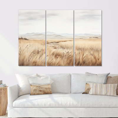 Prairie Peacefulness Meadows I - ensemble d'art mural sur toile prairies