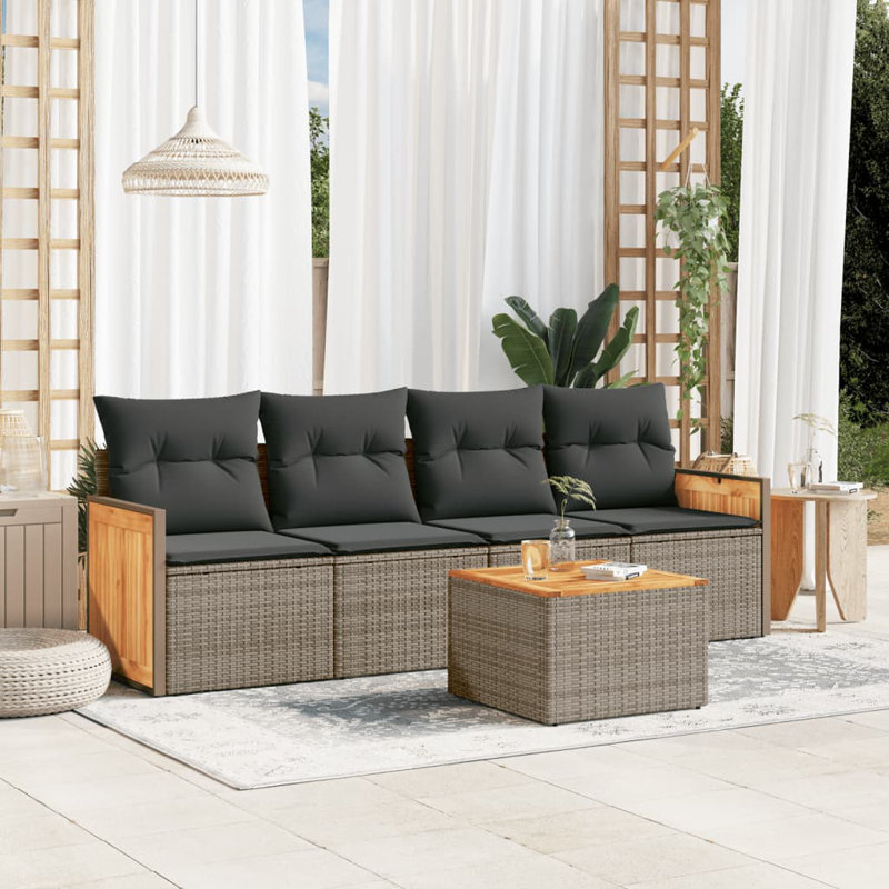 Vidaxl Garden Sofa Set Grey, Dark Grey