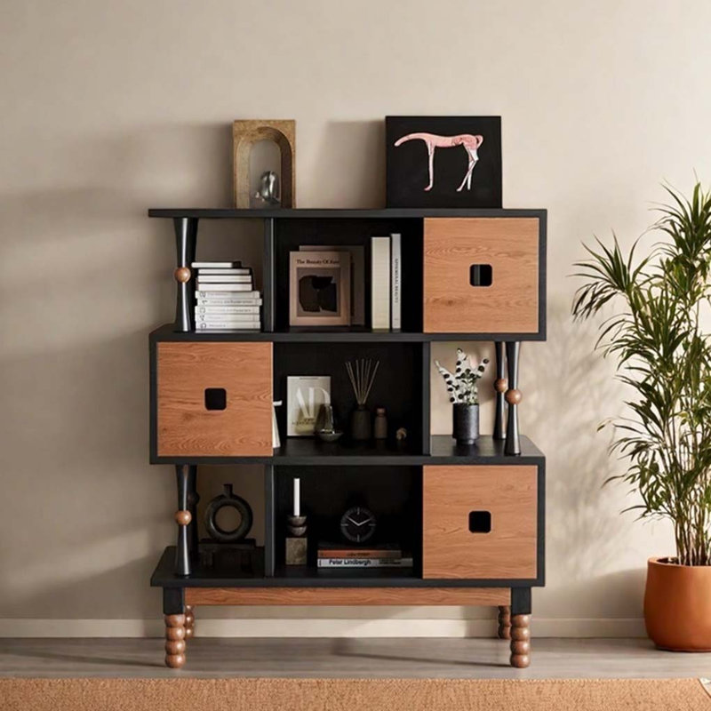 Solid wood creative one-piece bookcase