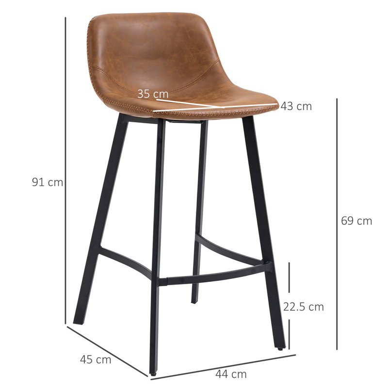 Bigvai Counter Stool with Metal Frame