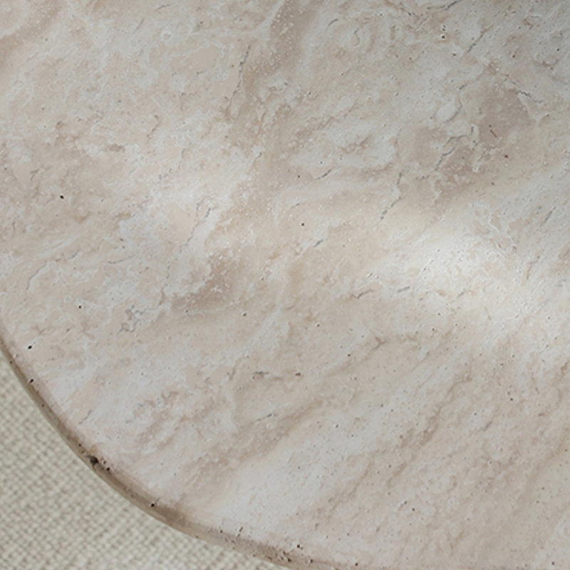 Table basse en pierre naturelle jaune crème