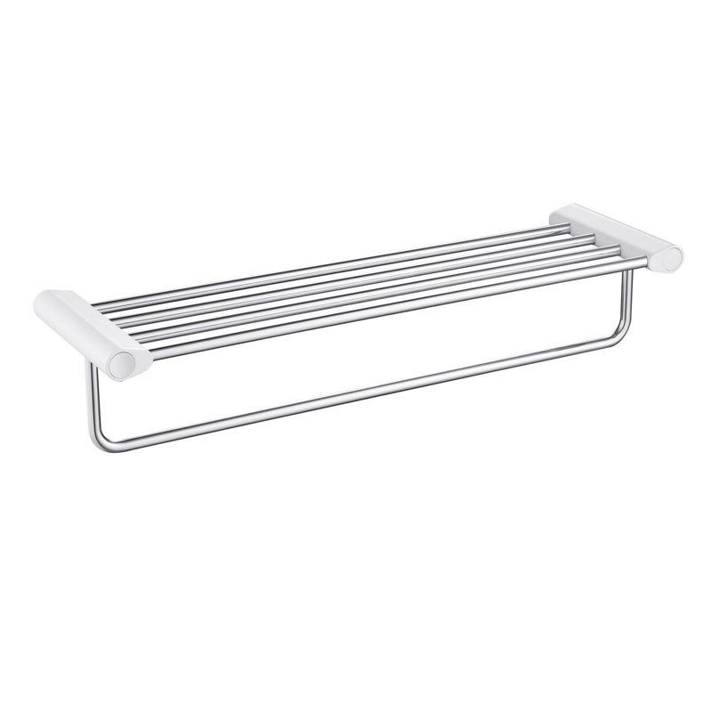 Porte-serviettes mural Volcano, Chrome / Blanc