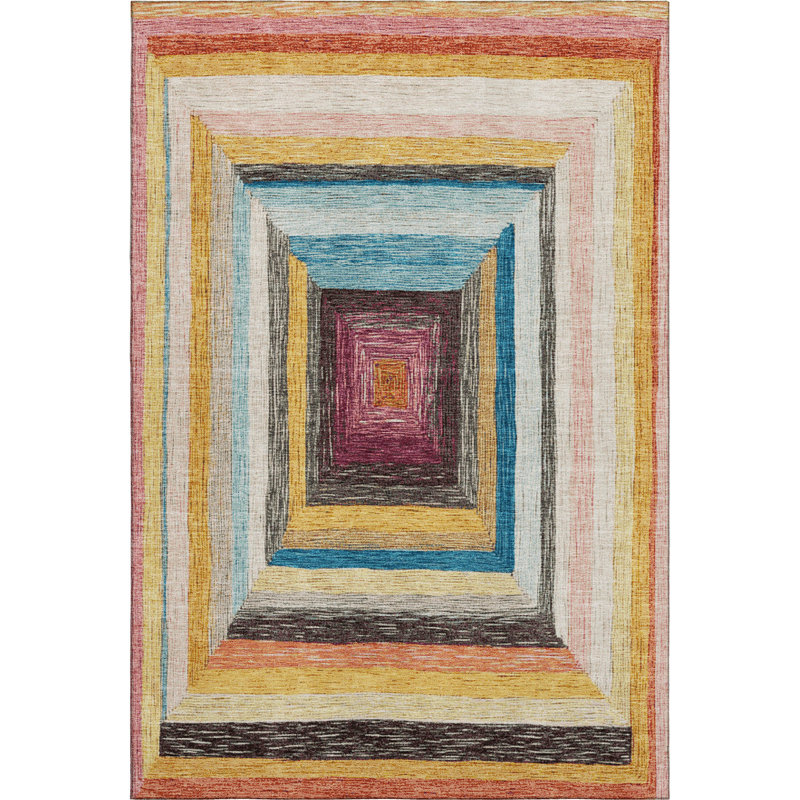 Premium Machine Washable Millbrook AMF1957 Geometric Rug, Rectangle 10' x 14'