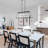 Vadimas Black Metal Crystal Chandelier for Kitchen Island with 4 - Light Dimmable