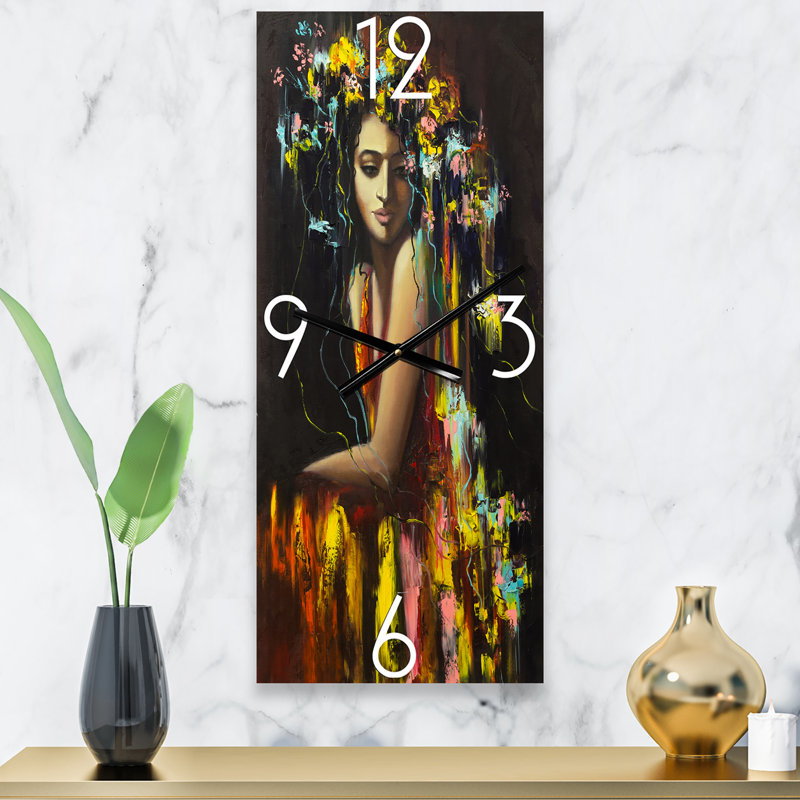 Horloge murale moderne Portrait d'une jeune femme, Petit