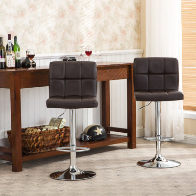 Swivel Adjustable Hydraulic Bar Stool, Set Of 2