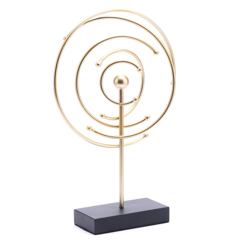 16.1" H Modern Gold Abstract Sculpture Table Decor