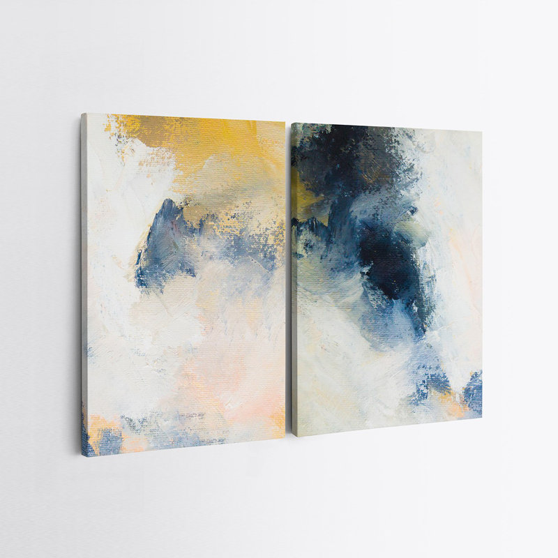 Peinture décorative sur toile (2 pièces), H 19,7 po x l 27,6 po