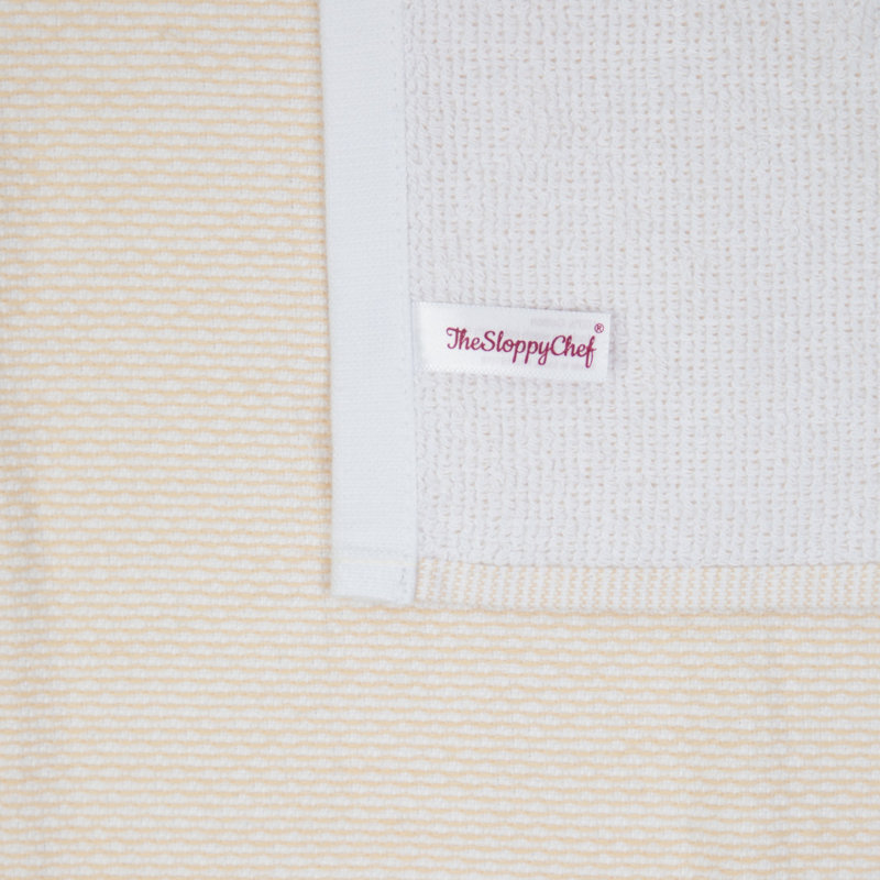 Cotton Stripe Jacquard Tea Towel Kitchen Towel, Tan/White
