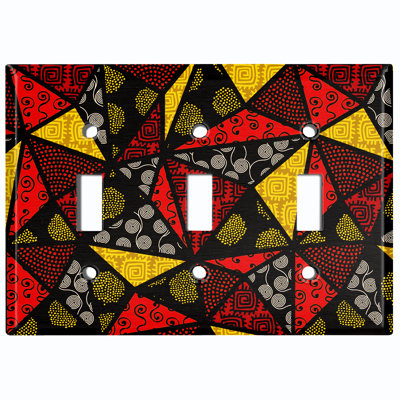 Plaque murale à 3 interrupteurs à bascule triangulaire en verre coloré Safari