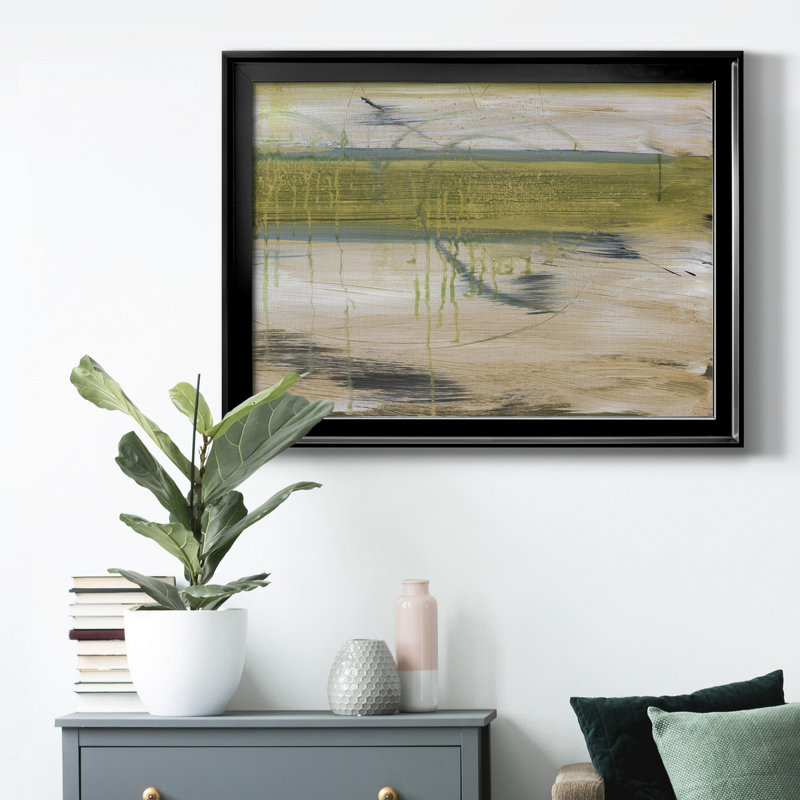Réflexions aquatiques I, Papier avec cadre noir fermé, H 18,5 po x l 24,5 po x P 1 po, Pas de tapis