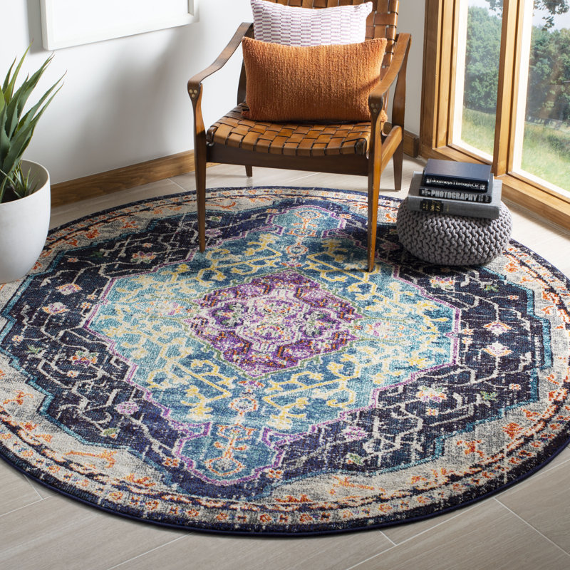 Monaco Performance Oriental Rug, Round 6'7"