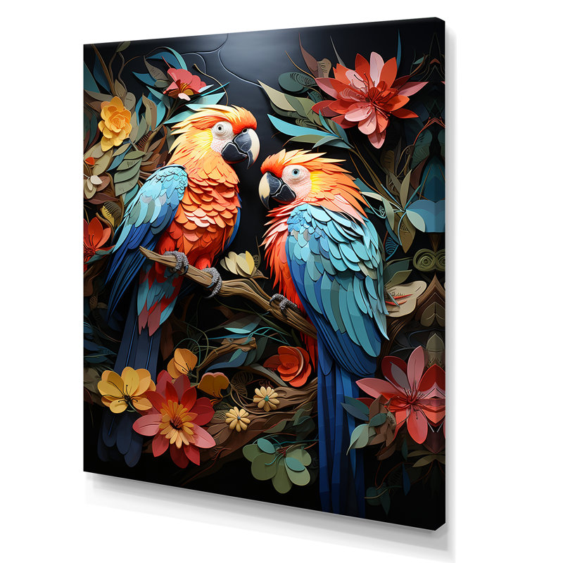 Parrots Celestial Dance Melody I, H 44 po x l 34 po x P 1,5 po, Toile tendue