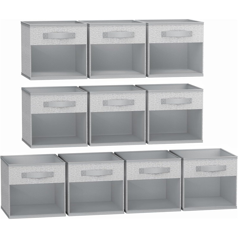 10 Pack Foldable Storage Cubes With Clear View Window & Handles, Closet Organizer Bins For Clothes, Toys, Books, And Home Organization