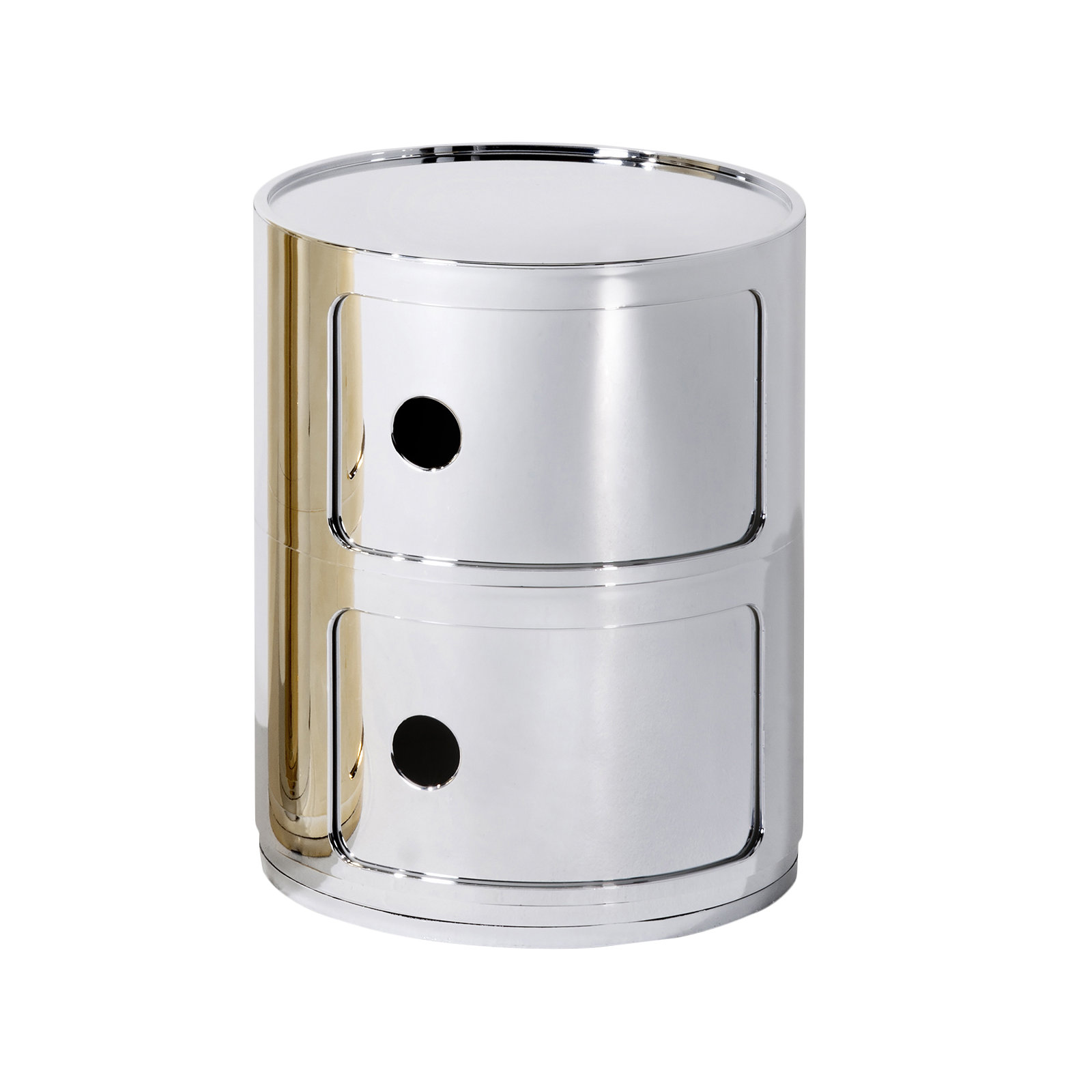 Precious Componibili Round Storage Modules, Chrome, 2 Hi