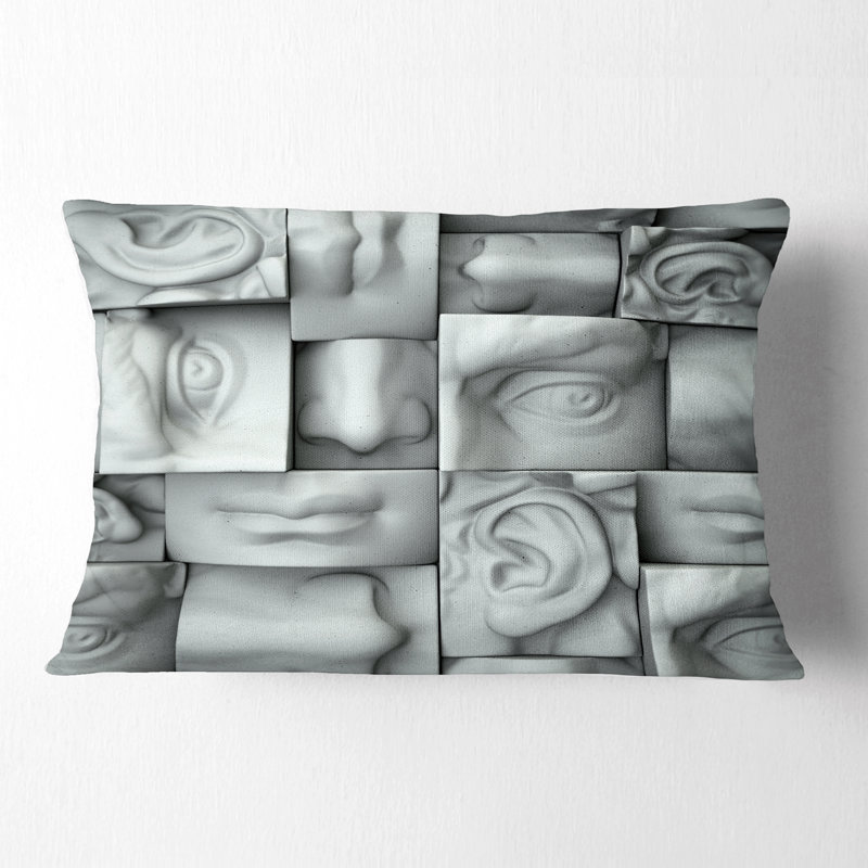 Abstract White Blocks - Abstract Printed Pillow