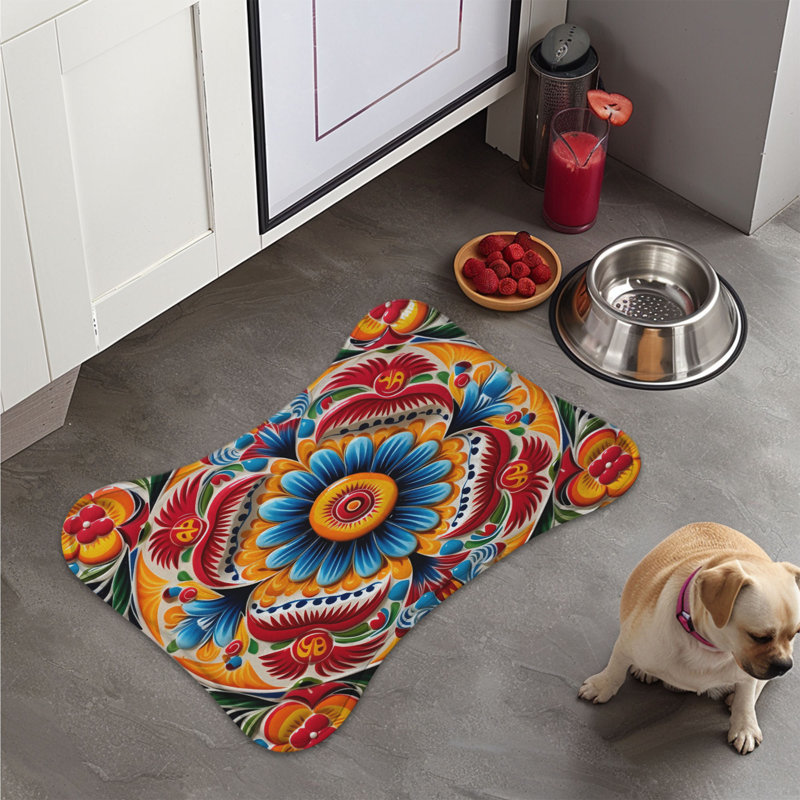 Tile Heritage - 1 Piece Bone Shape Feeding Mat