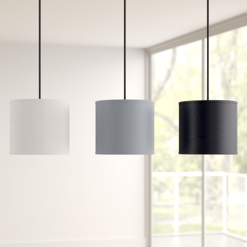 Elisa 3 - Light Black Kitchen Island Pendant, Black/White/Grey