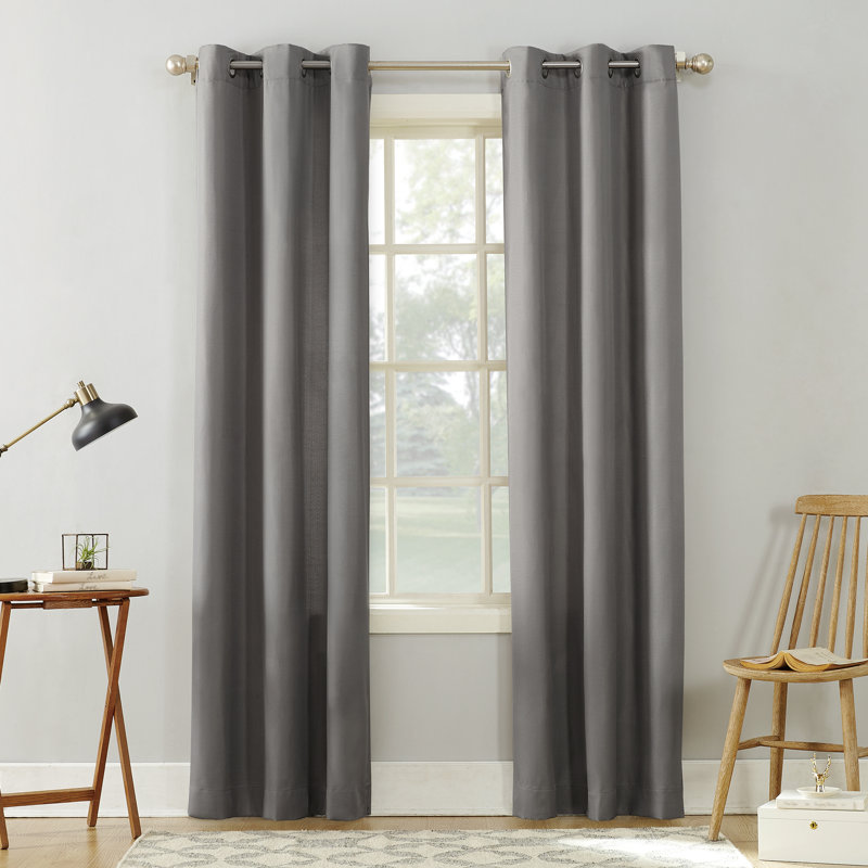 Panneau de rideau semi-diaphane Karpinski, L 40 po x L 84 po, Gris