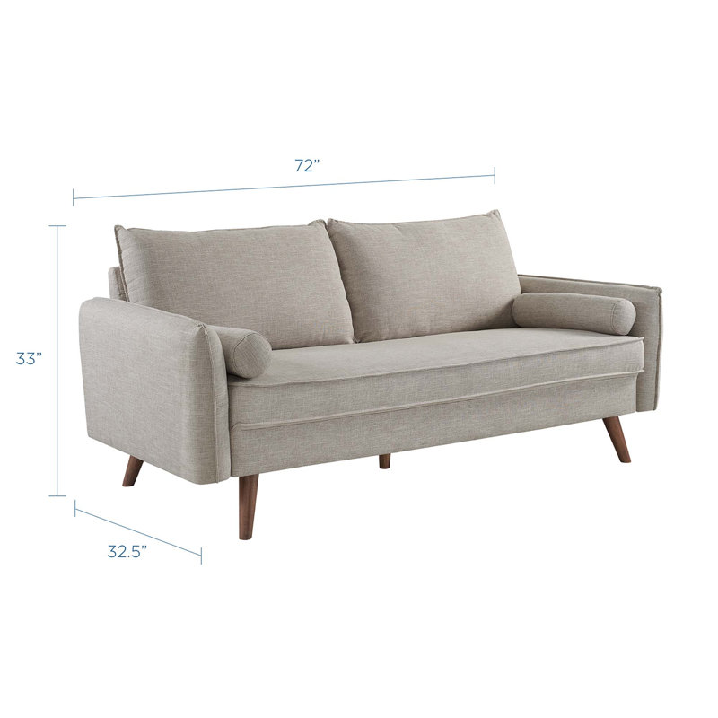 Modway Carson Carrington Hedeby Upholstered Fabric Sofa, Beige Polyester Blend, 33.5" H x 72" W x 32.5" D
