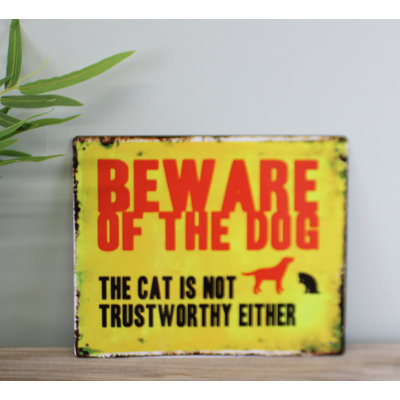 Vintage Metal Sign – Beware Of The Dog