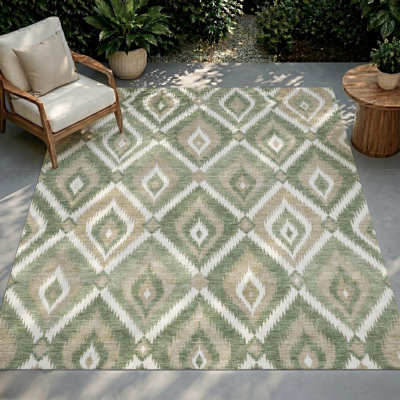 Tapis Chantille ACN3072 Ikat lavable à la machine pour intérieur/extérieur