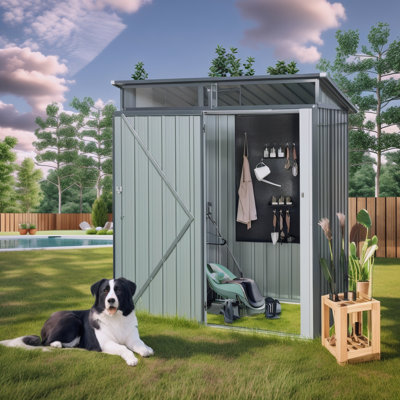 5Ft X 3Ft Outdoor Metal Storage Shed Transparent Plate