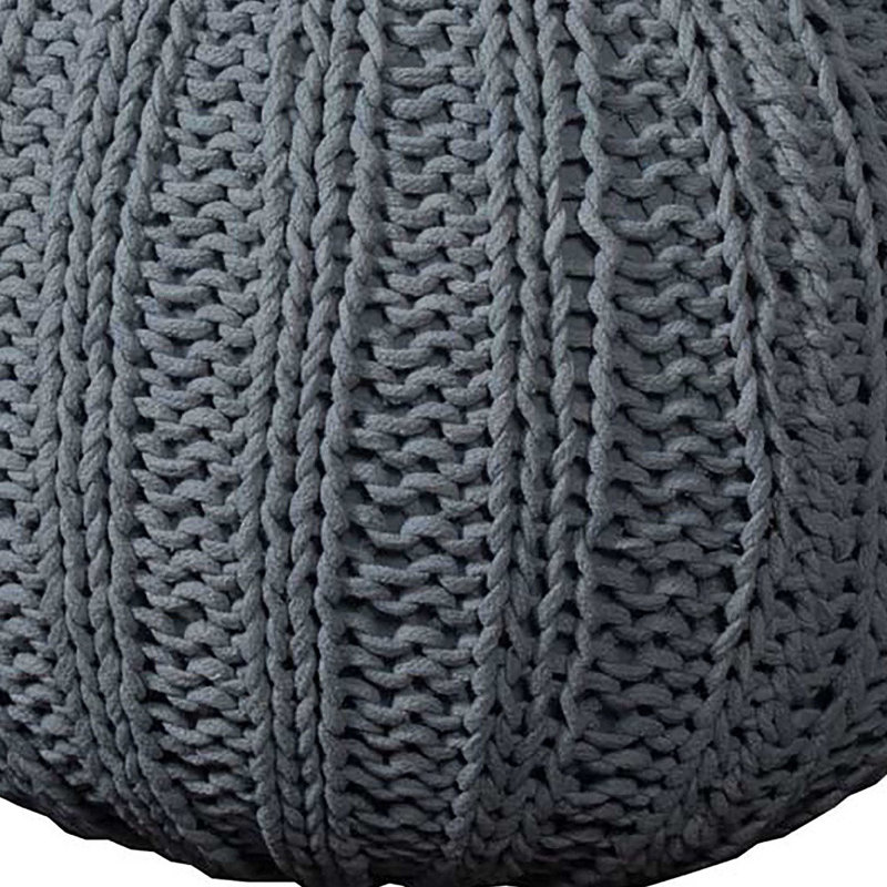 Pouf rond en coton 20 po beige, Gris