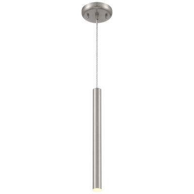 Geradette 1 - Light Brushed Steel LED Single Pendant