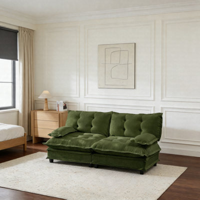 Canapé modulaire 77 po, canapé 2 places en chenille moderne avec assise profonde et canapé modulaire confortable à nuage pour salon, chambre à coucher et appartement