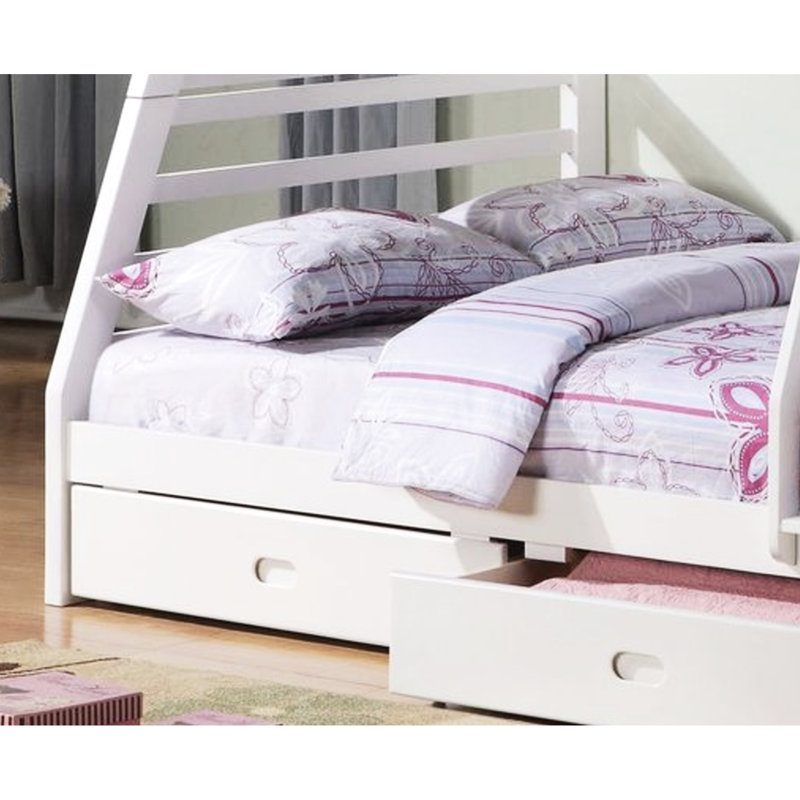 Lit superposé blanc avec rangement pratique - matériaux sûrs pour lit simple / double