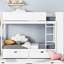 Twin Over Bunk Bed In White With Storage Options - Drawers & Cabinet, Airy Mattress Support 2 Cabinet Provide Ample Storage,-617628328-617628329
