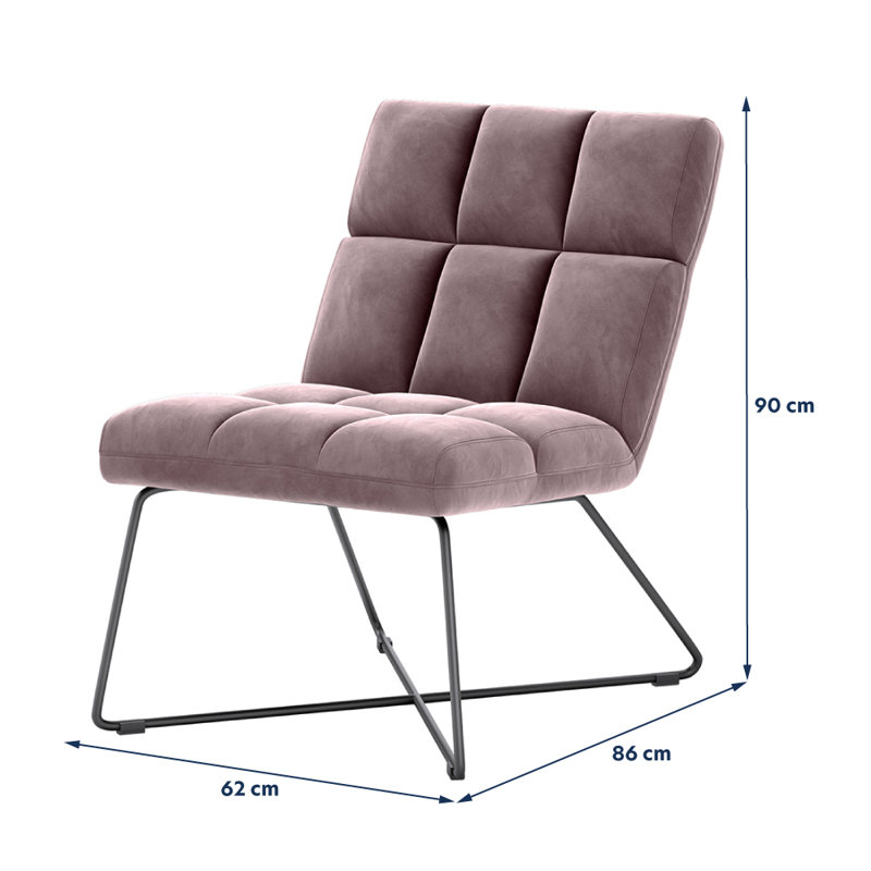 Artemis Upholstered Accent Chair, Powder Pink Velvet