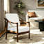 Fauteuil d'appoint rembourré avec structure en bois massif-537544466