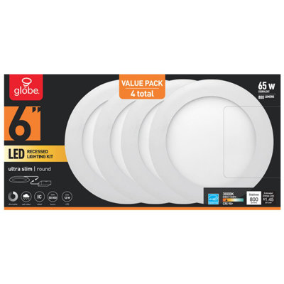 1'' Dimmable Air-Tight IC Rated LED Retrofit Recessed Lighting Kit