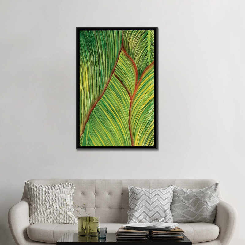 «Tropical Crop II», reproduction d'art sur toile, H 26 po x l 18 po x P 1,5 po, Toile avec cadre noir, Pas de tapis