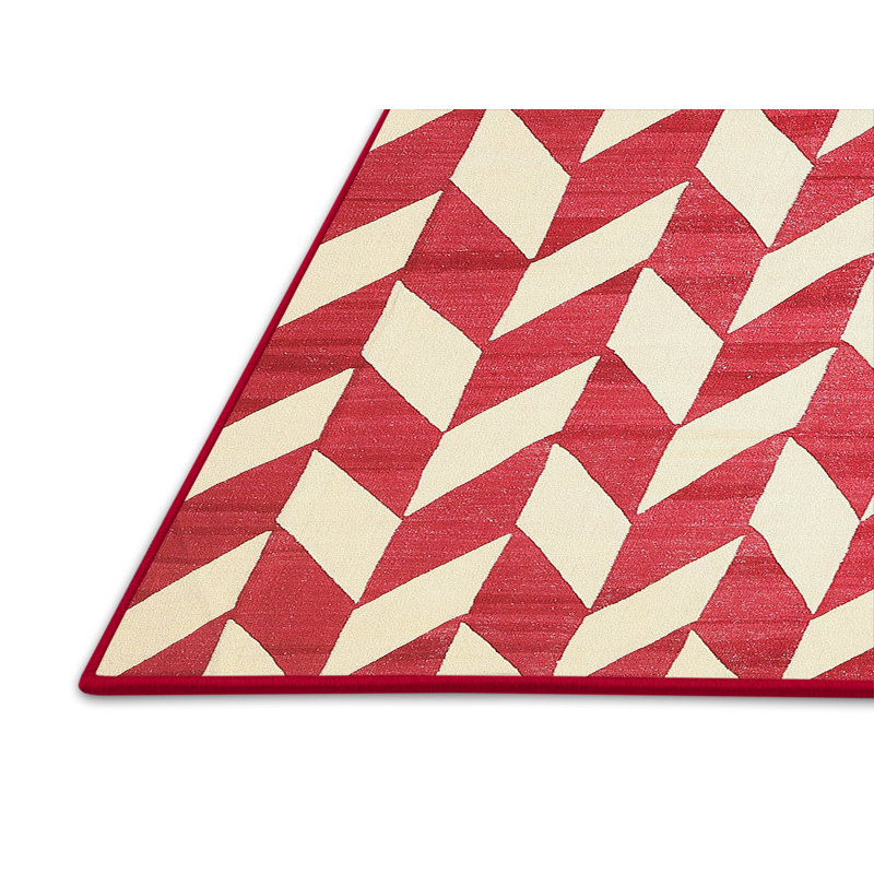 Tapis contemporain rouge, Rectangle 2 pi x 5 pi