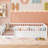 Children's solid wood platform bed with safety rails-369018958-369018959