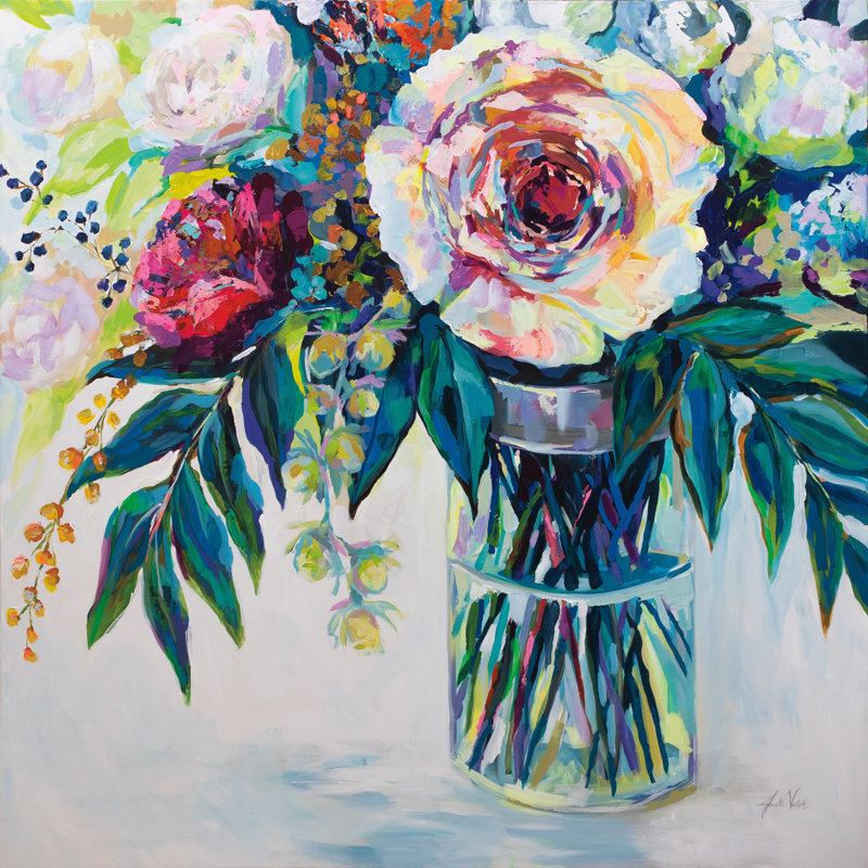 Elation by Jeanette Vertentes - Wrapped Canvas Painting, 51cm H x 51cm W