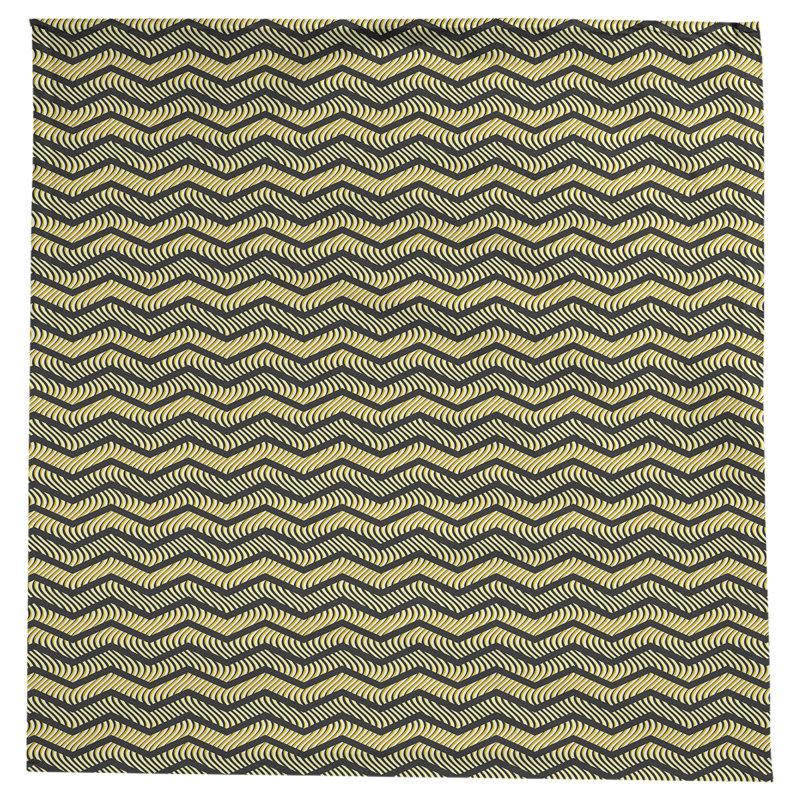 Nappe à chevrons ondulés Stephenie, Noir / Jaune