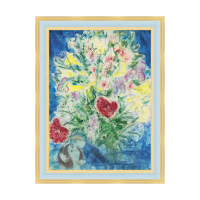 " Lovers with a Bouquet of Flowers " by Marc Chagall Print
