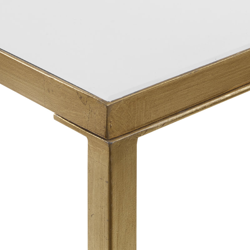 Imes 60" Mirrored Glass Top Console Table, Antiqued Gold