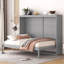 Lit escamotable gris deux places, gain de place pour les petits appartements, sans sommier, idéal pour les bureaux à domicile, soutien du matelas épousant les formes du corps