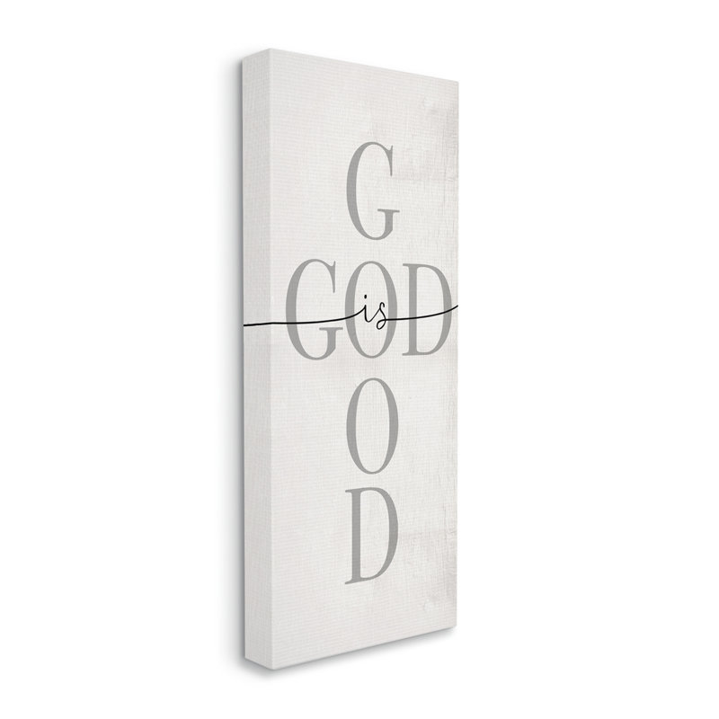 God Is Good Expression basée sur la foi, typographie croisée, H 40 po x l 17 po x P 1,5 po, Toile tendue