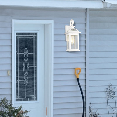 Outdoor Lights Wall Mount Exterior Wall Light with Water Ripple Glass Waterproof Black Exterior Wall Light for House Porch Hallway Garage