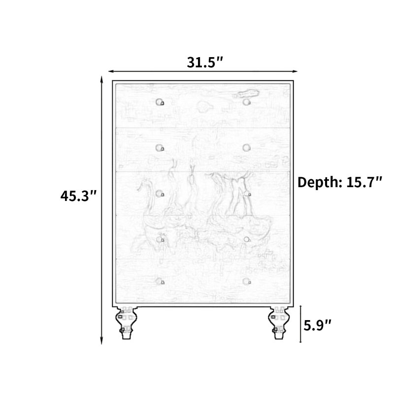 Armoire de rangement de salon de chambre à coucher française